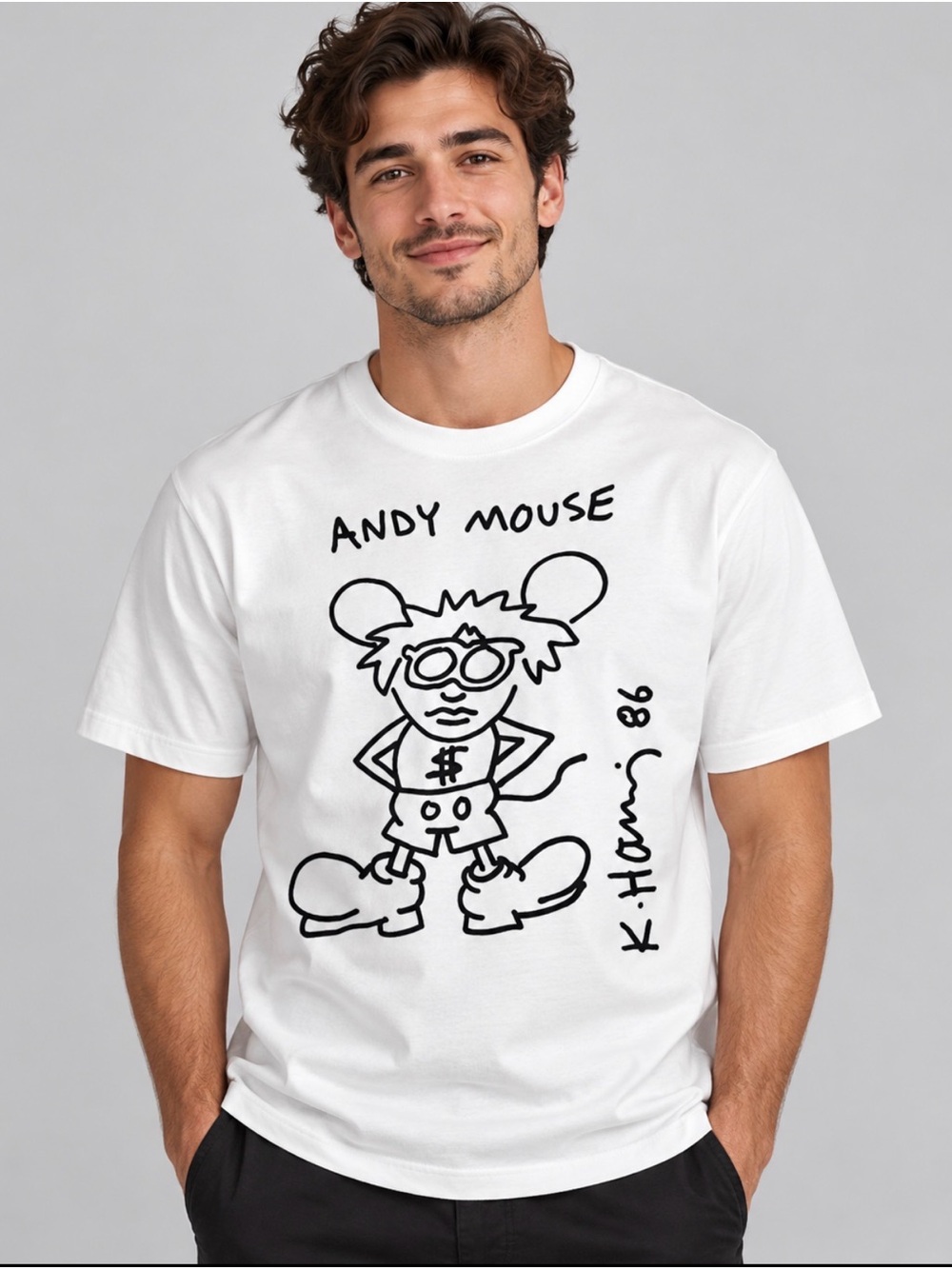 Kids White 'Andy Mouse' Graphic Sweatshirt by